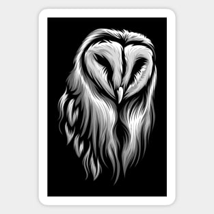 Owl White Head Magnet